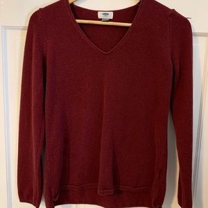 Maroon V-Neck Sweater